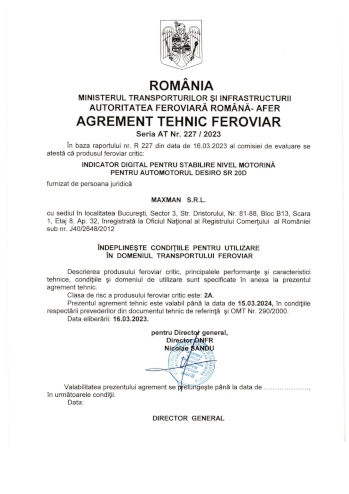 MAXMAN technical agreement