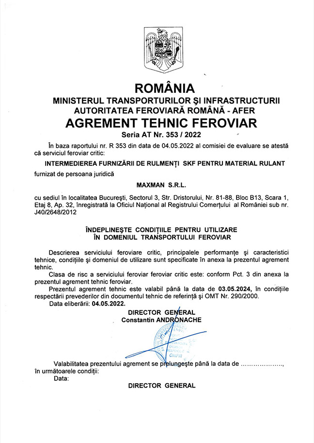 MAXMAN technical approval AT 353
