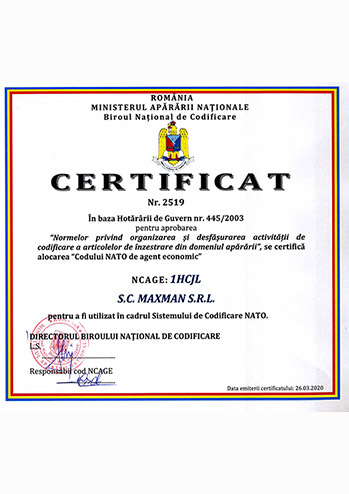 NCAGE certificate